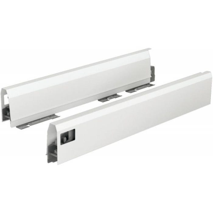 Kit tiroir ArciTech longueur 550 mm hauteur 94 mm coloris blanc livré avec profils attachesfaçade et caches