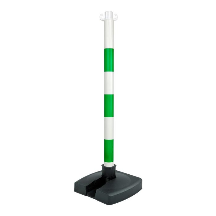 Poteau PVC Vert/Blanc BI-POSE sur socle lesté 4kg - 2002349