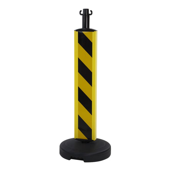 Poteau Haute visibilité Jaune/Noir hauteur 75cm sur socle à lester 9kg - 1330016