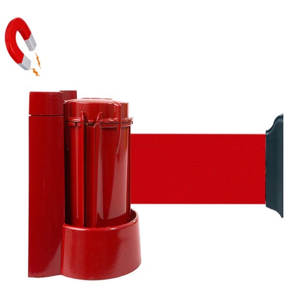 Dérouleur mural magnétique Rouge avec sangle Rouge 4m x 50mm - 2053587