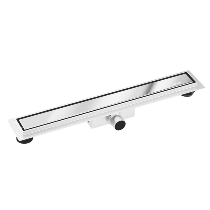 Balneo Caniveau de douche 2 en 1, en Acier Inox 60cm, finition miroir chrome, avec Siphon, Duplex Next