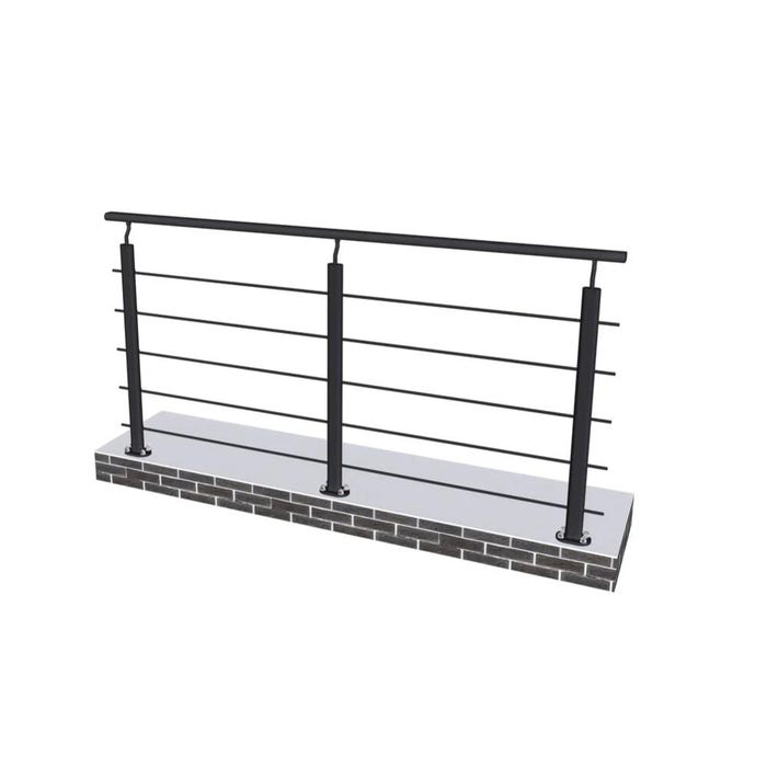Kit de protection d'escalier - Longueur 2ml avec 5 barreaux, fixation verticale intérieure et extérieure