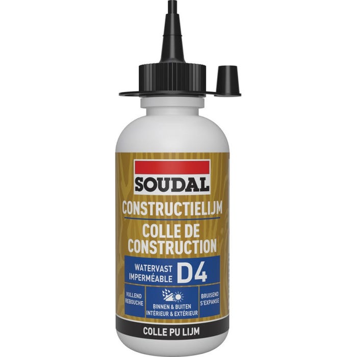 66A - Colle à bois PU résistant à l'eau D4 - Soudal - 75 g