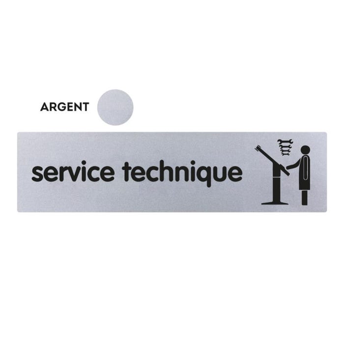 Plaquette Service technique - Classique argent 170x45mm - 4321097