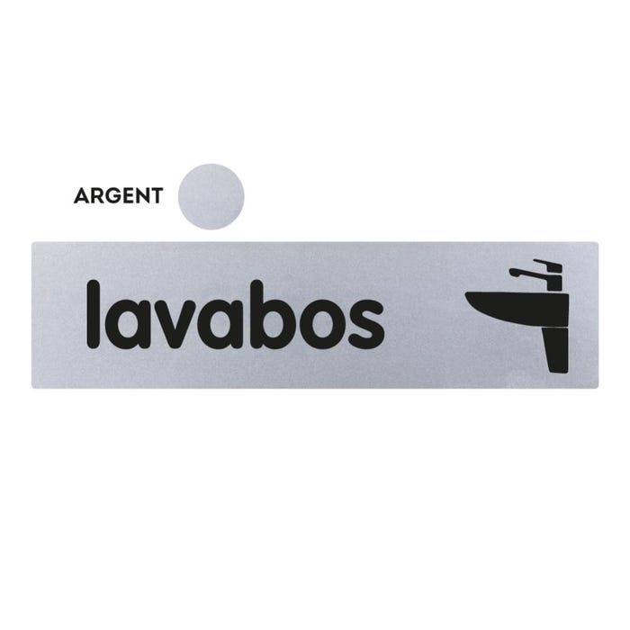 Plaquette Lavabos - Classique argent 170x45mm - 4320786