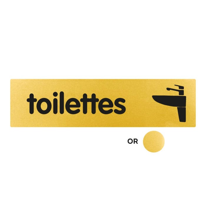 Plaquette Toilettes - Classique or 170x45mm - 4491738