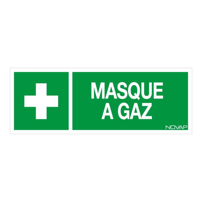 Panneau Masque à gaz avec logo - Rigide 330x120mm - 4140704