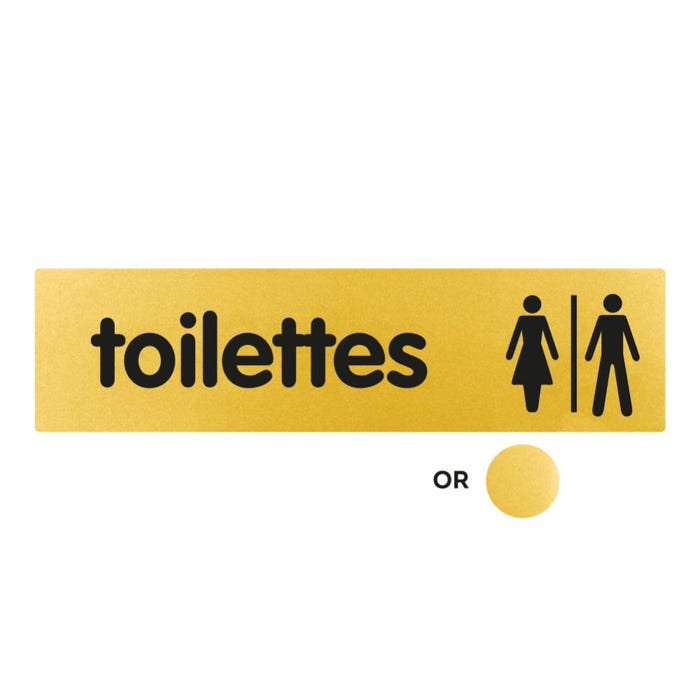 Plaquette Toilettes H/F - Classique or 170x45mm - 4491233