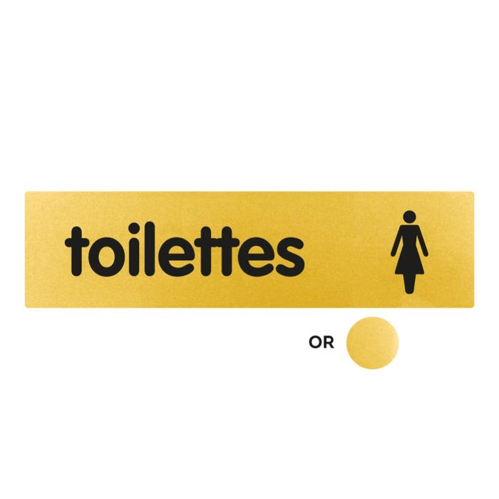Plaquette Toilettes avec figurine dame - Classique or 170x45mm - 4492209