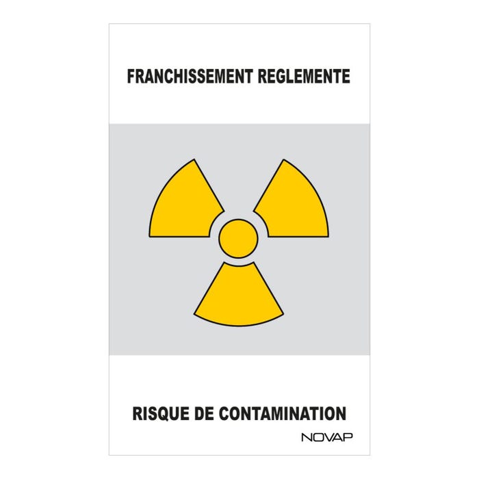 Panneau Danger de zone Franchissement réglementé risque contamination - Rigide 330x200mm - 4161501