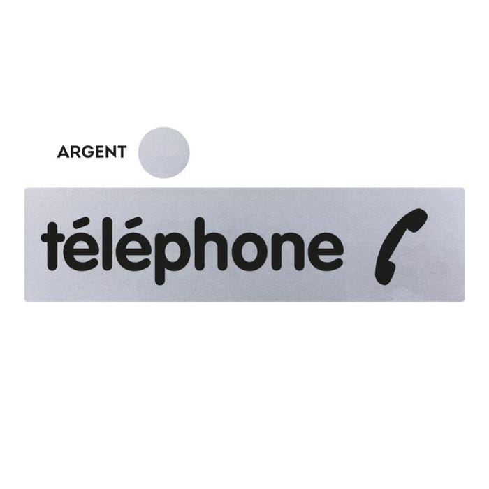 Plaquette Téléphone - Classique argent 170x45mm - 4321219