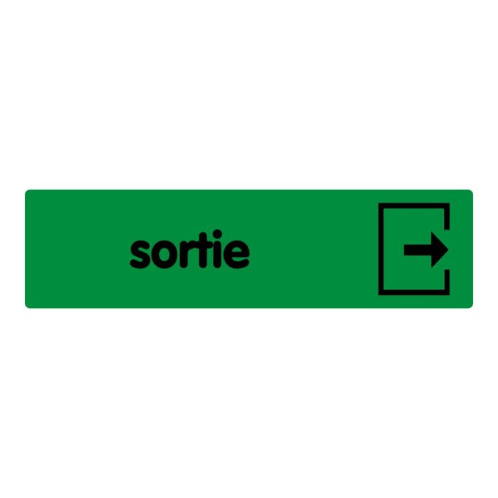 Plaquette de porte Sortie avec flèche - couleur 170x45mm - 4321370
