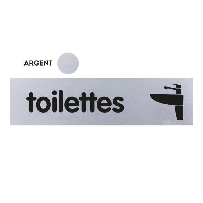Plaquette Toilettes - Classique argent 170x45mm - 4034867
