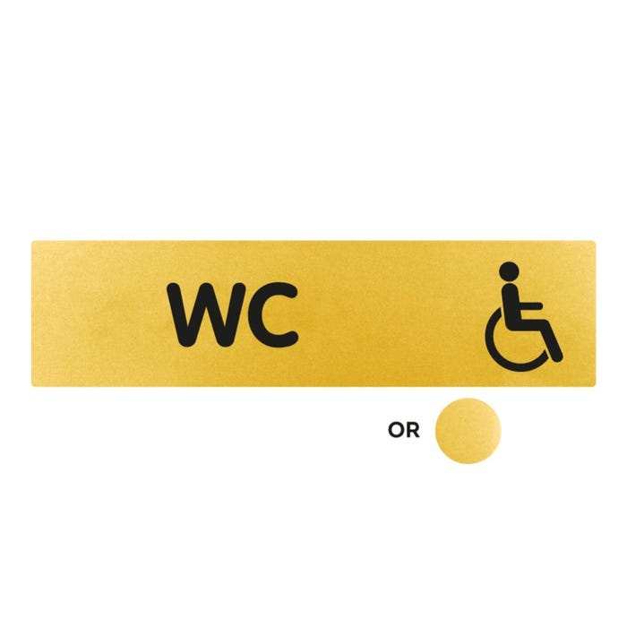 Plaquette WC handicapés - Classique or 170x45mm - 4491240