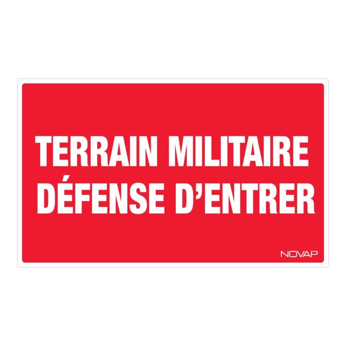 Panneau Terrain militaire défense d'entrer - Rigide 330x200mm - 4160573