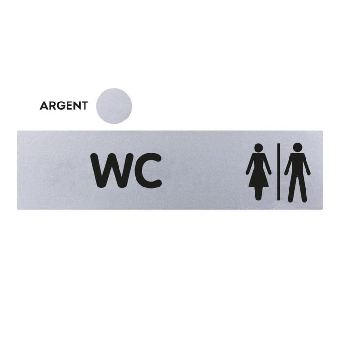 Plaquette WC - Classique argent 170x45mm - 4321301