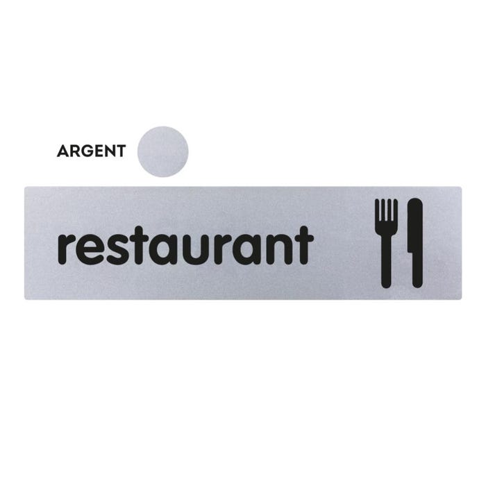 Plaquette Restaurant - Classique argent 170x45mm - 4320984