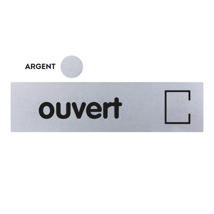 Plaquette Ouvert - Classique argent 170x45mm - 4320878