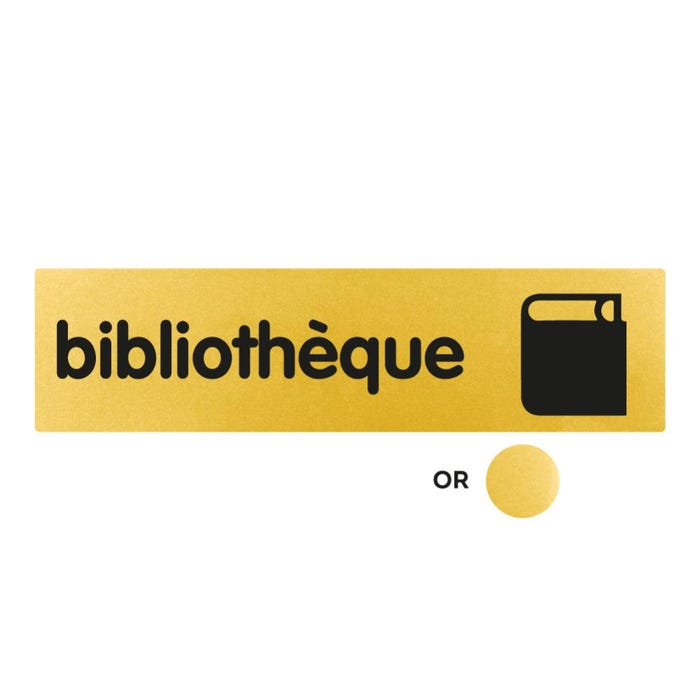 Plaquette Bibliothèque - Classique or 170x45mm - 4490182
