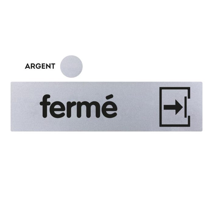 Plaquette Fermé - Classique argent 170x45mm - 4320632