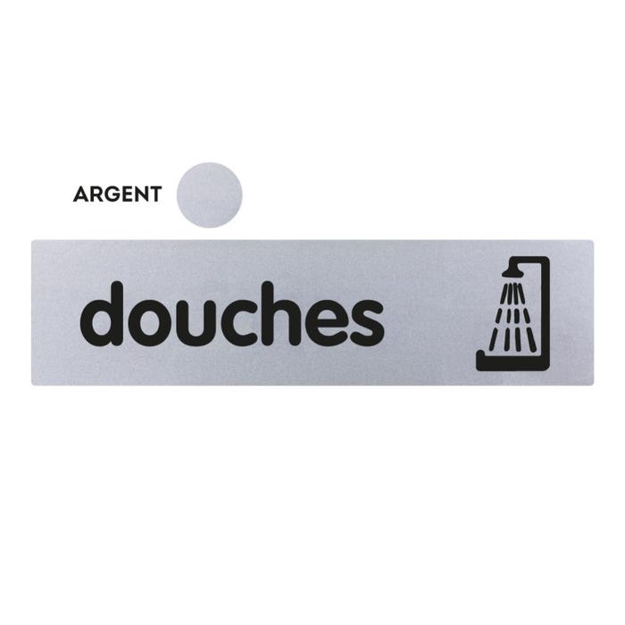 Plaquette Douche - Classique argent 170x45mm - 4320380