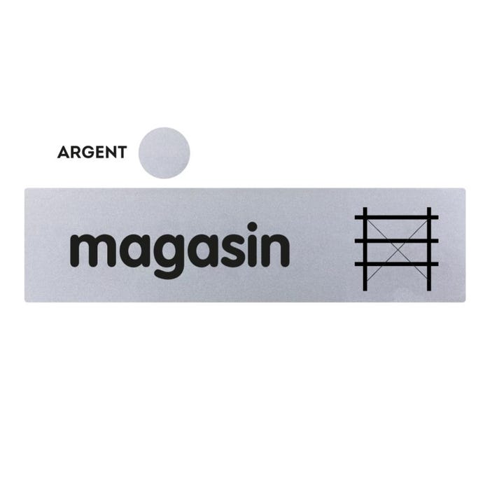 Plaquette Magasin - Classique argent 170x45mm - 4320830