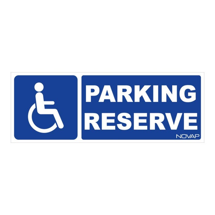 Panneau Parking réserve au handicapé- Rigide 330x120mm - 4141022