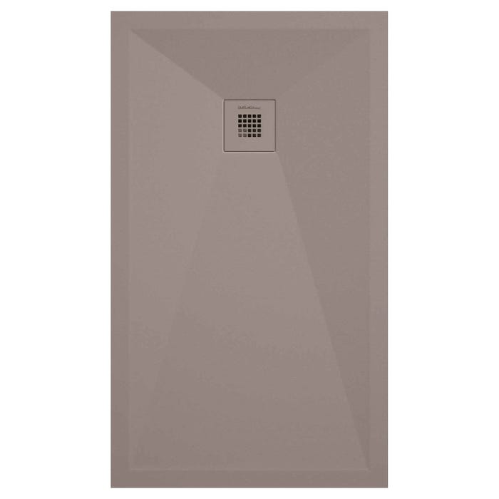 Receveur de douche sable lisse Stone Plus, grille de couleur - 90 x 80 cm