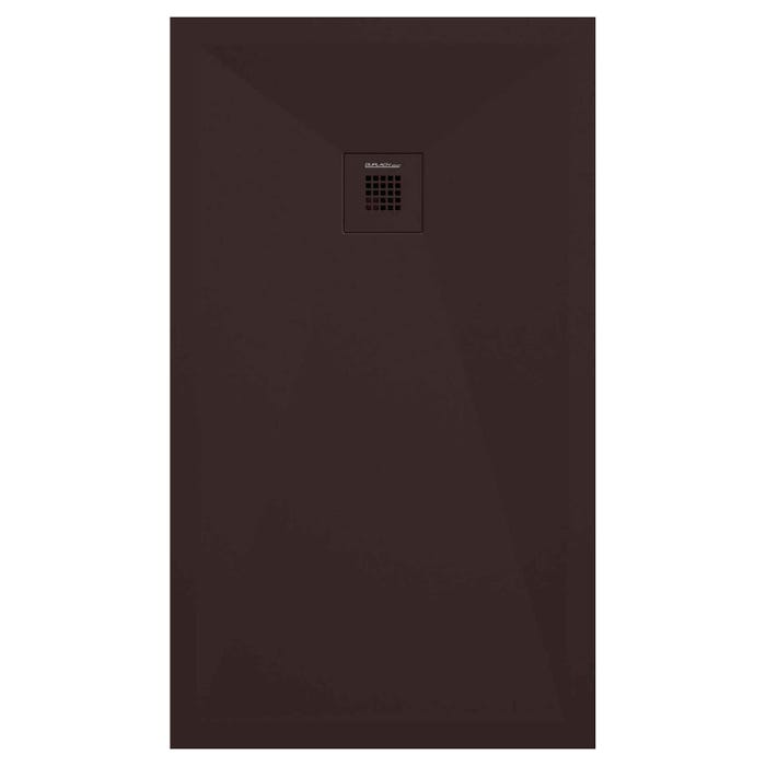 Receveur de douche chocolat lisse Stone Plus, grille de couleur - 190 x 70 cm