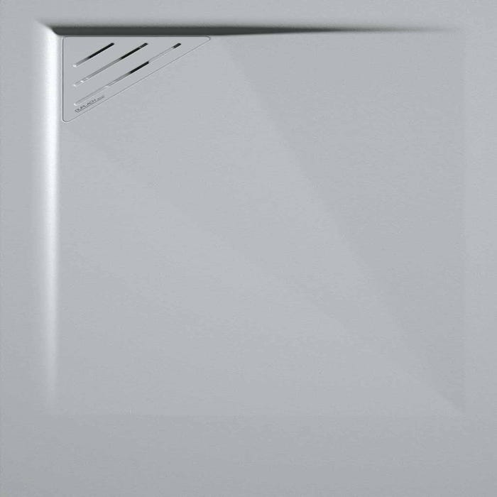 Receveur de douche Gris 7035, finition Lisse Stone MIO, grille de couleur - 140 x 70 cm