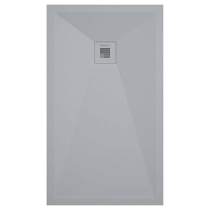 Receveur de douche gris clair lisse Stone Plus, grille de couleur - 140 x 90 cm