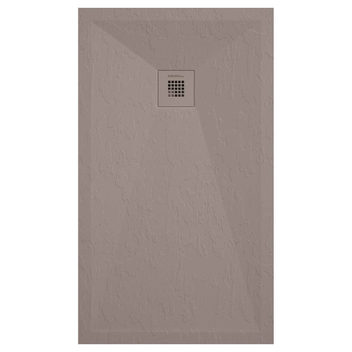 Receveur de douche sable ardoise Stone Plus, grille de couleur - 100 x 90 cm