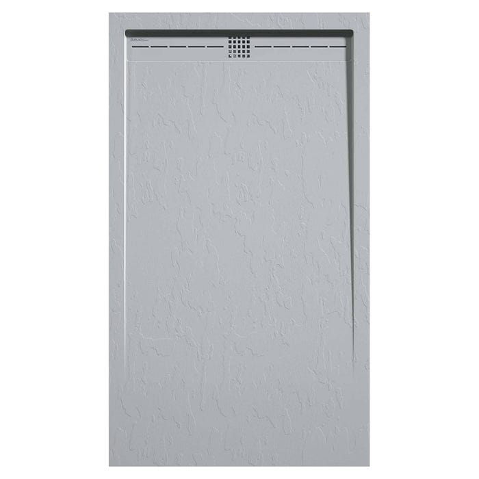 Receveur de douche Gris 7035, finition Ardoise Stone CACH, grille de couleur - 140 x 80 cm