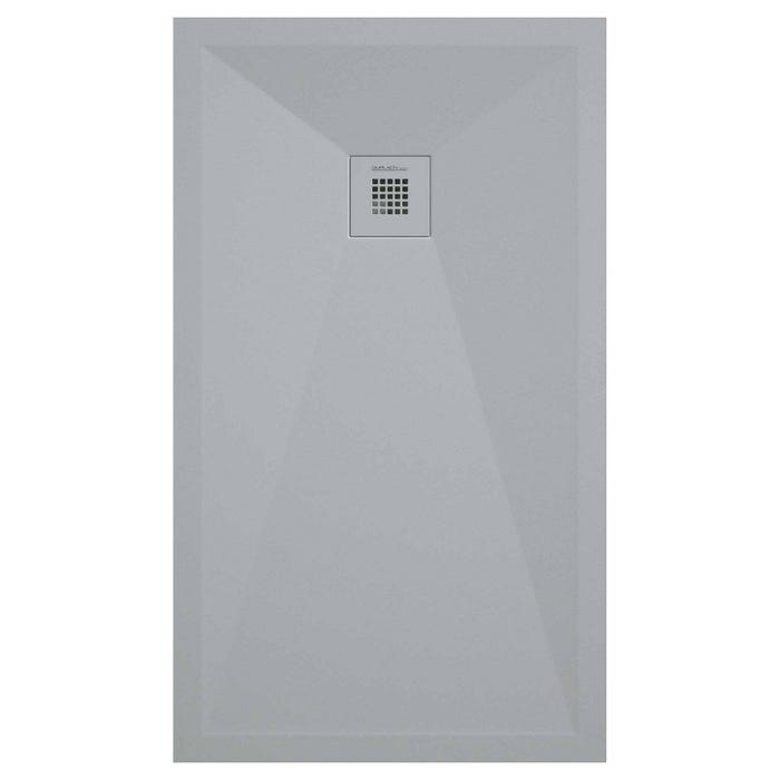 Receveur de douche gris clair lisse Stone Plus, grille de couleur - 140 x 70 cm