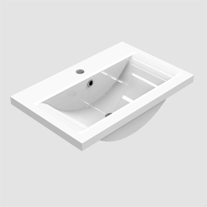 Aica vasque simple céramique de synthèse blanc l.51 x P.48 cm vasque à encastrer