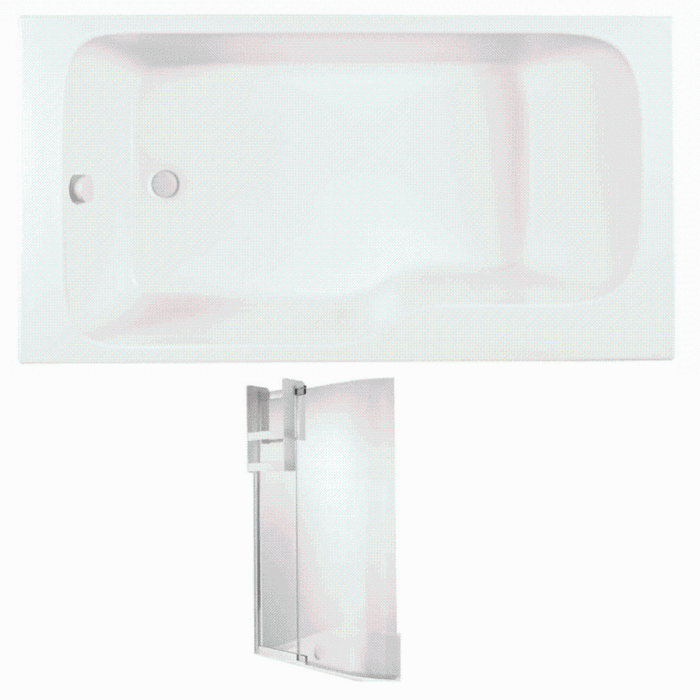 Pack baignoire bain douche antidérapante 160 x 85 JACOB DELAFON Malice version gauche blanc mat + pare bain + étagère pour pare bain