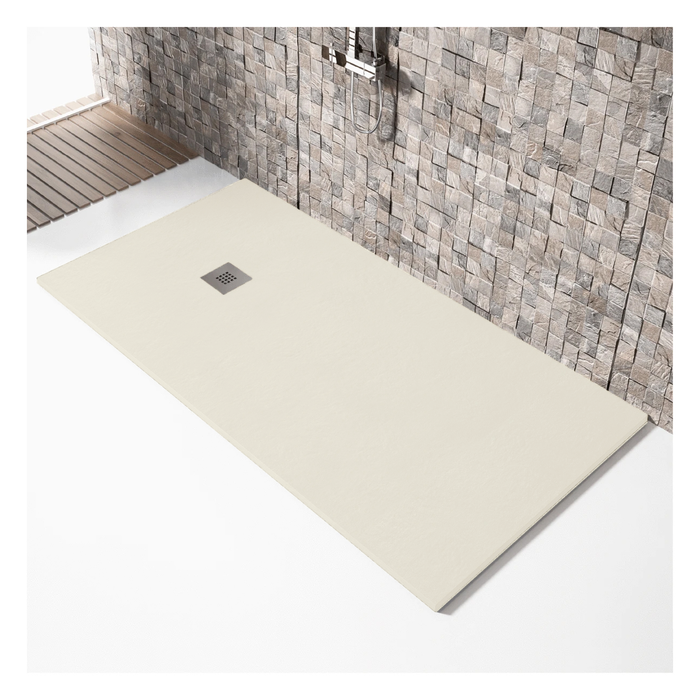 Receveur de douche 80x150cm extra plat MADISON en résine surface ardoisée sable