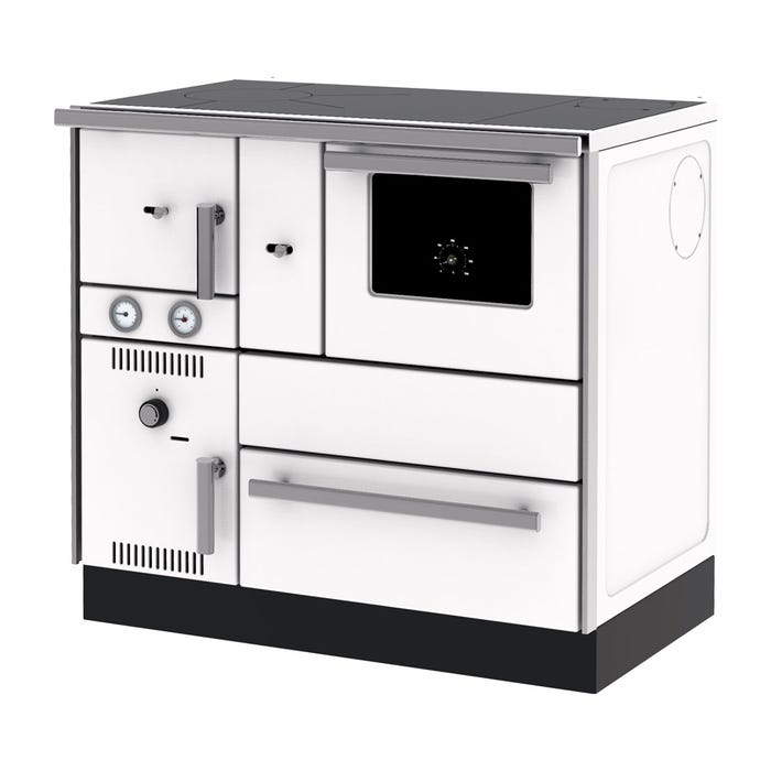 Cuisinière Bois Chauffage (7,44 kW) + Bouilleur (20,1 kW) Sannover 27 kW Blanc