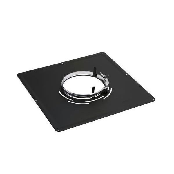 Plaque de propreté TEN 126125 noire 400x400mm pour poêle D125mm