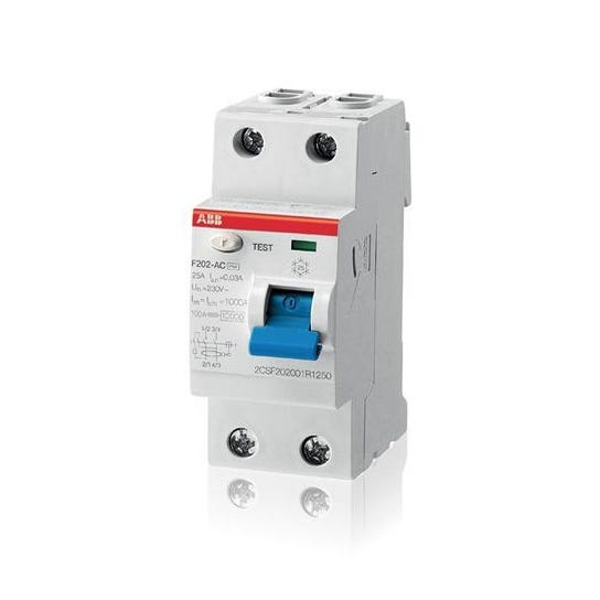 Abb 440043 - Interrupteur Différentiel 25a 300ma Typeac 2p - F202