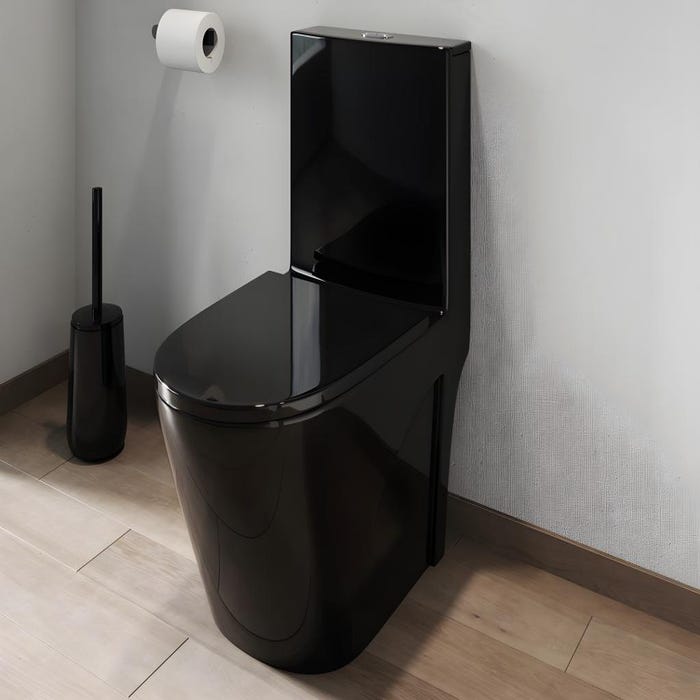 WC à poser noir brillant en céramique - NAGILAM