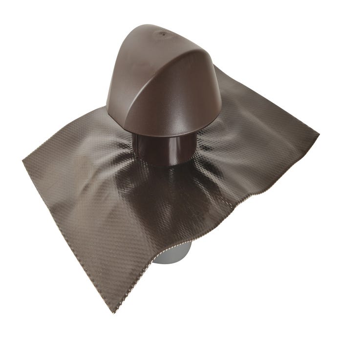 Chapeau de ventilation collerette marron Diam.100 mm - NICOLL 0