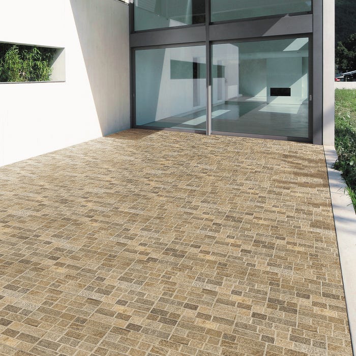 Carrelage sol extérieur effet pierre l.30 x L.60 cm - Porfido Beige 0