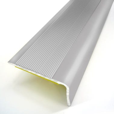 Nez de marche aluminium strié auto-adhésif L.110 x l.3,60 cm  1
