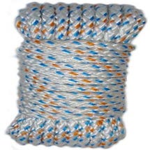 Cordeau polyester bleu et orange Long.30m Diam.3,8 mm 0