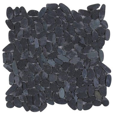 Mosaïque galets scie noir l.30 x L.30 cm 2