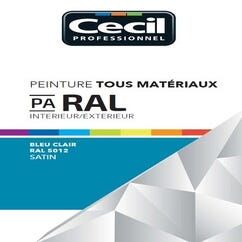 Peinture aérosol tous matériaux int/ext satin bleu clair RAL5012 400 ml - CECIL PRO 1