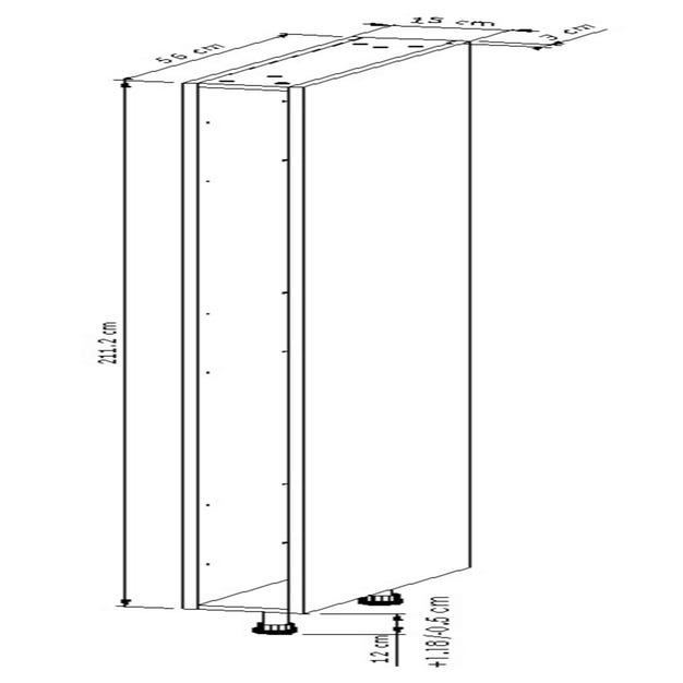 Colonne de cuisine l.15 x H.211,20 x P.56 cm Blanc 1