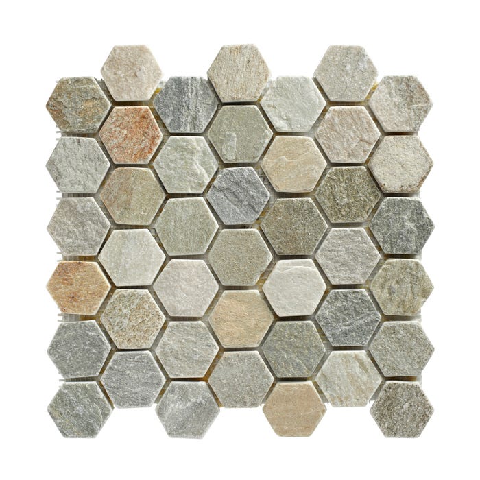 Mosaïque pierre naturelle hexagone beige 0