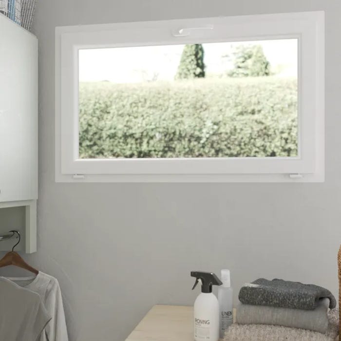 Fenêtre abattant PVC H.45 x l.80 cm oscillo-battant 1 vantail blanc 3